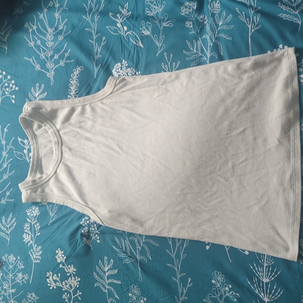 White base layer tank top high-rise